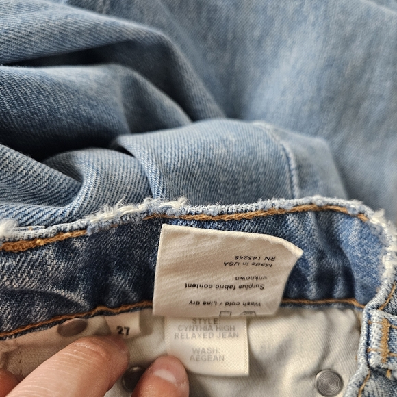 Reformation | Cynthia High Relaxed Jean Aegean Wash Denim Womens 27 - Picture 7 of 7